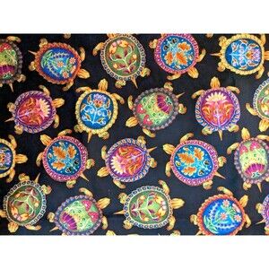 1 yard Elizabeths Studio David Martin Rainbow Indigenous Turtle Quilt Fabric
